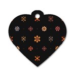 Minimalist Pattern With Simple Lines,flower And Shapes, Creating A Clean And Modern Dog Tag Heart (One Side)