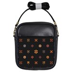 Minimalist Pattern With Simple Lines,flower And Shapes, Creating A Clean And Modern Girls Sling Bag