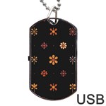 Minimalist Pattern With Simple Lines,flower And Shapes, Creating A Clean And Modern Dog Tag USB Flash (One Side)