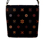 Minimalist Pattern With Simple Lines,flower And Shapes, Creating A Clean And Modern Flap Closure Messenger Bag (L)