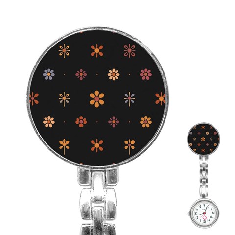 Minimalist Pattern With Simple Lines,flower And Shapes, Creating A Clean And Modern Stainless Steel Nurses Watch from ArtsNow.com Front