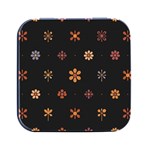 Minimalist Pattern With Simple Lines,flower And Shapes, Creating A Clean And Modern Square Metal Box (Black)