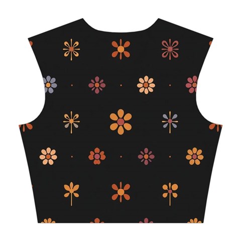 Minimalist Pattern With Simple Lines,flower And Shapes, Creating A Clean And Modern Cotton Crop Top from ArtsNow.com Back