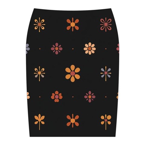 Minimalist Pattern With Simple Lines,flower And Shapes, Creating A Clean And Modern Midi Wrap Pencil Skirt from ArtsNow.com Back