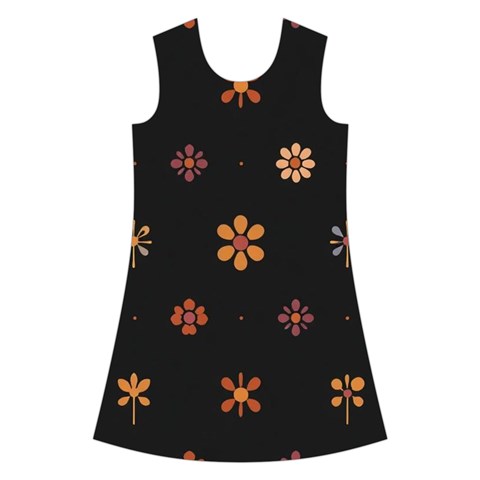 Minimalist Pattern With Simple Lines,flower And Shapes, Creating A Clean And Modern Kids  Short Sleeve Velvet Dress from ArtsNow.com Front