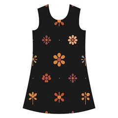 Minimalist Pattern With Simple Lines,flower And Shapes, Creating A Clean And Modern Kids  Short Sleeve Velvet Dress from ArtsNow.com Front