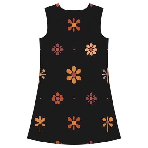 Minimalist Pattern With Simple Lines,flower And Shapes, Creating A Clean And Modern Kids  Short Sleeve Velvet Dress from ArtsNow.com Back