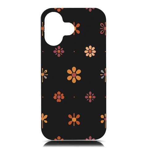 Minimalist Pattern With Simple Lines,flower And Shapes, Creating A Clean And Modern iPhone 16 Black UV Print PC Hardshell Case from ArtsNow.com Front