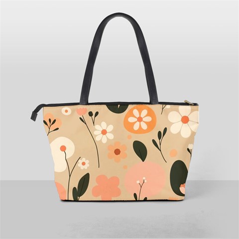 Minimalist Pattern With Simple Lines,flower And Shapes, Creating A Clean And Modern Classic Shoulder Handbag from ArtsNow.com Back