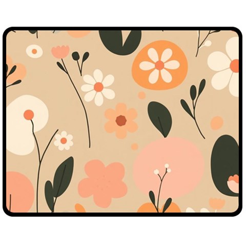 Minimalist Pattern With Simple Lines,flower And Shapes, Creating A Clean And Modern Fleece Blanket (Medium) from ArtsNow.com 60 x50  Blanket Front