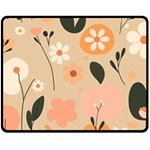 Minimalist Pattern With Simple Lines,flower And Shapes, Creating A Clean And Modern Fleece Blanket (Medium)