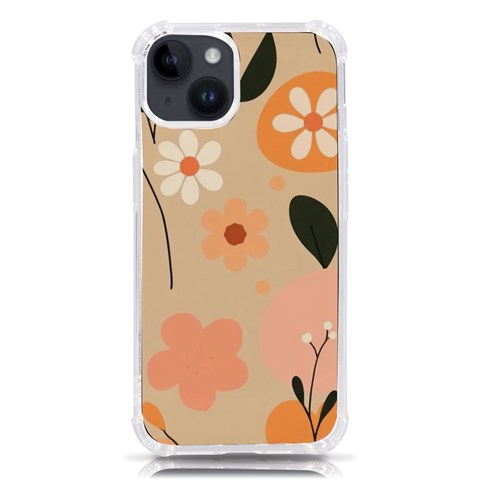 Minimalist Pattern With Simple Lines,flower And Shapes, Creating A Clean And Modern iPhone 14 TPU UV Print Case from ArtsNow.com Front