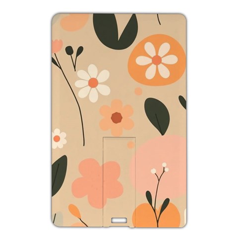 Minimalist Pattern With Simple Lines,flower And Shapes, Creating A Clean And Modern Name Card Style USB Flash Drive from ArtsNow.com Front