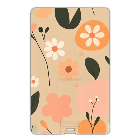 Minimalist Pattern With Simple Lines,flower And Shapes, Creating A Clean And Modern Name Card Style USB Flash Drive from ArtsNow.com Back