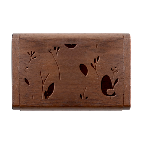 Minimalist Pattern With Simple Lines,flower And Shapes, Creating A Clean And Modern Wood Oval USB Flash Drive from ArtsNow.com Box