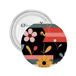  Minimalist Pattern With Simple Lines,flower And Shapes, Creating A Clean And Modern 2.25  Buttons