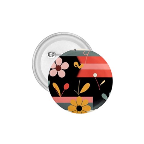 Minimalist Pattern With Simple Lines,flower And Shapes, Creating A Clean And Modern 1.75  Buttons from ArtsNow.com Front