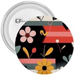  Minimalist Pattern With Simple Lines,flower And Shapes, Creating A Clean And Modern 3  Buttons