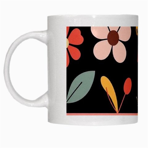 Minimalist Pattern With Simple Lines,flower And Shapes, Creating A Clean And Modern White Mug from ArtsNow.com Left