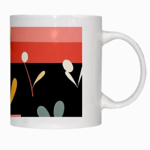 Minimalist Pattern With Simple Lines,flower And Shapes, Creating A Clean And Modern White Mug from ArtsNow.com Right