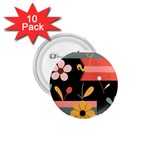  Minimalist Pattern With Simple Lines,flower And Shapes, Creating A Clean And Modern 1.75  Buttons (10 pack)