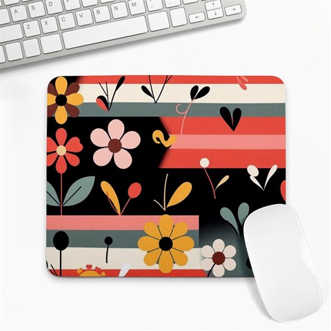 Minimalist Pattern With Simple Lines,flower And Shapes, Creating A Clean And Modern Large Mousepad from ArtsNow.com Front