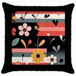  Minimalist Pattern With Simple Lines,flower And Shapes, Creating A Clean And Modern Throw Pillow Case (Black)