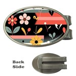  Minimalist Pattern With Simple Lines,flower And Shapes, Creating A Clean And Modern Money Clips (Oval) 