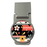  Minimalist Pattern With Simple Lines,flower And Shapes, Creating A Clean And Modern Money Clips (Round) 