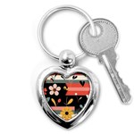  Minimalist Pattern With Simple Lines,flower And Shapes, Creating A Clean And Modern Key Chain (Heart)