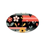  Minimalist Pattern With Simple Lines,flower And Shapes, Creating A Clean And Modern Sticker (Oval)