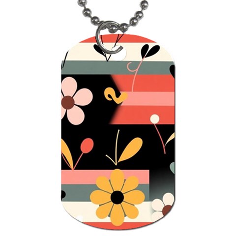 Minimalist Pattern With Simple Lines,flower And Shapes, Creating A Clean And Modern Dog Tag (One Side) from ArtsNow.com Front