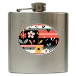  Minimalist Pattern With Simple Lines,flower And Shapes, Creating A Clean And Modern Hip Flask (6 oz)