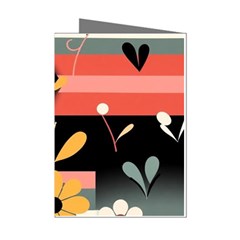 Minimalist Pattern With Simple Lines,flower And Shapes, Creating A Clean And Modern Mini Greeting Cards (Pkg of 8) from ArtsNow.com Left