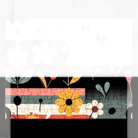 Minimalist Pattern With Simple Lines,flower And Shapes, Creating A Clean And Modern Rectangular Jigsaw Puzzl from ArtsNow.com Front