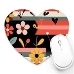  Minimalist Pattern With Simple Lines,flower And Shapes, Creating A Clean And Modern Heart Mousepad