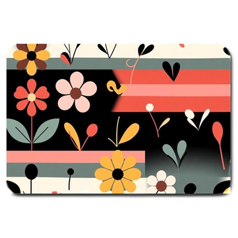 Minimalist Pattern With Simple Lines,flower And Shapes, Creating A Clean And Modern Large Doormat from ArtsNow.com 30 x20  Door Mat