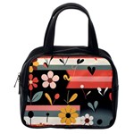  Minimalist Pattern With Simple Lines,flower And Shapes, Creating A Clean And Modern Classic Handbag (One Side)