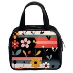  Minimalist Pattern With Simple Lines,flower And Shapes, Creating A Clean And Modern Classic Handbag (Two Sides)