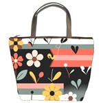  Minimalist Pattern With Simple Lines,flower And Shapes, Creating A Clean And Modern Bucket Bag