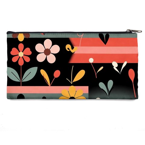 Minimalist Pattern With Simple Lines,flower And Shapes, Creating A Clean And Modern Pencil Cases from ArtsNow.com Back