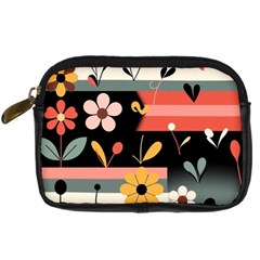 Minimalist Pattern With Simple Lines,flower And Shapes, Creating A Clean And Modern Digital Camera Leather Case from ArtsNow.com Front