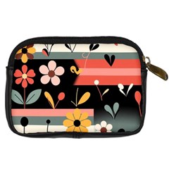 Minimalist Pattern With Simple Lines,flower And Shapes, Creating A Clean And Modern Digital Camera Leather Case from ArtsNow.com Back