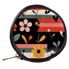 Minimalist Pattern With Simple Lines,flower And Shapes, Creating A Clean And Modern Mini Makeup Bag from ArtsNow.com Back