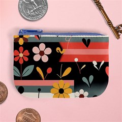 Minimalist Pattern With Simple Lines,flower And Shapes, Creating A Clean And Modern Mini Coin Purse from ArtsNow.com Front