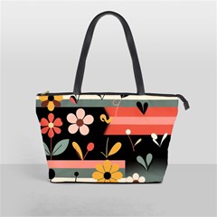 Minimalist Pattern With Simple Lines,flower And Shapes, Creating A Clean And Modern Classic Shoulder Handbag from ArtsNow.com Front