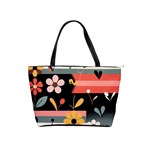  Minimalist Pattern With Simple Lines,flower And Shapes, Creating A Clean And Modern Classic Shoulder Handbag