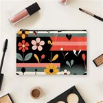  Minimalist Pattern With Simple Lines,flower And Shapes, Creating A Clean And Modern Cosmetic Bag (Medium)