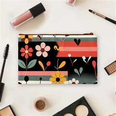 Minimalist Pattern With Simple Lines,flower And Shapes, Creating A Clean And Modern Cosmetic Bag (Medium) from ArtsNow.com Back