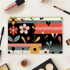 Minimalist Pattern With Simple Lines,flower And Shapes, Creating A Clean And Modern Cosmetic Bag (Large) from ArtsNow.com Front